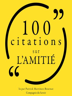 cover image of 100 citations sur l'amitié